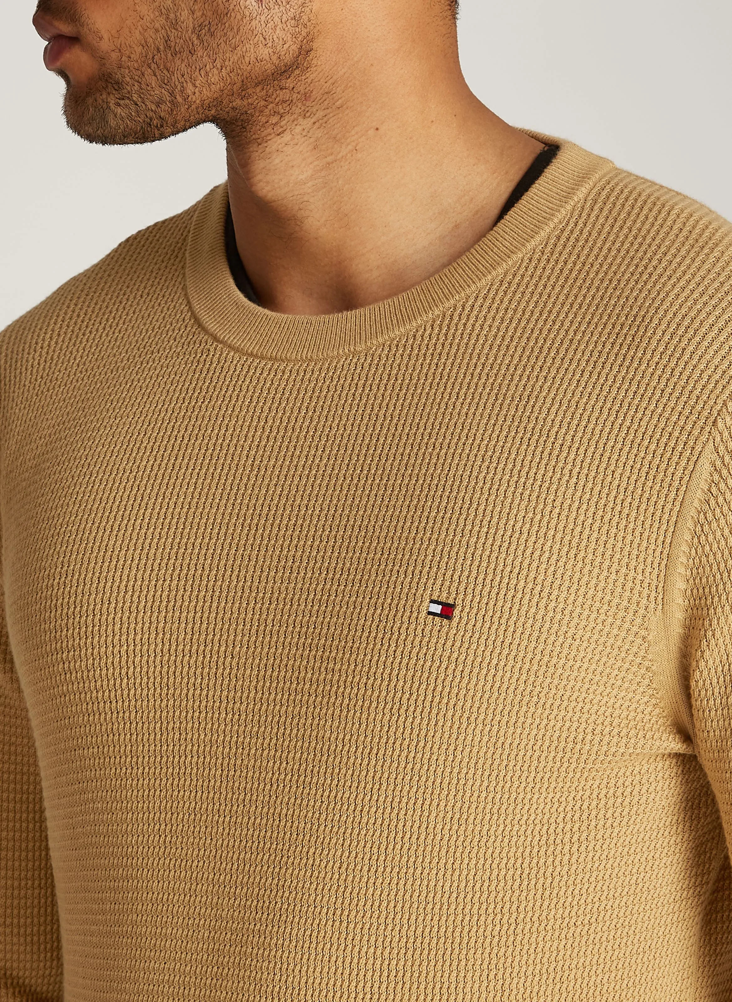  TOMMY HILFIGER   Maglione scollo tondo in cotone biologico | Kaki