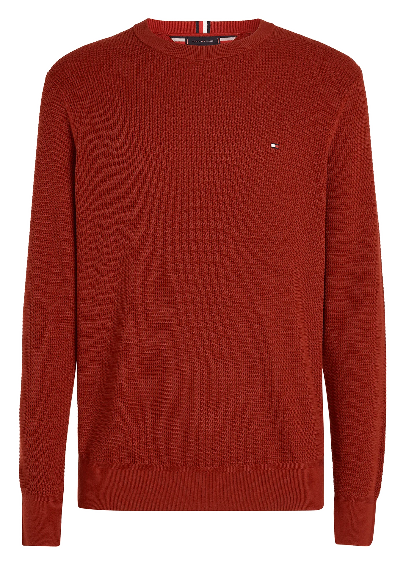  TOMMY HILFIGER   Maglione scollo tondo in cotone biologico | Rosso
