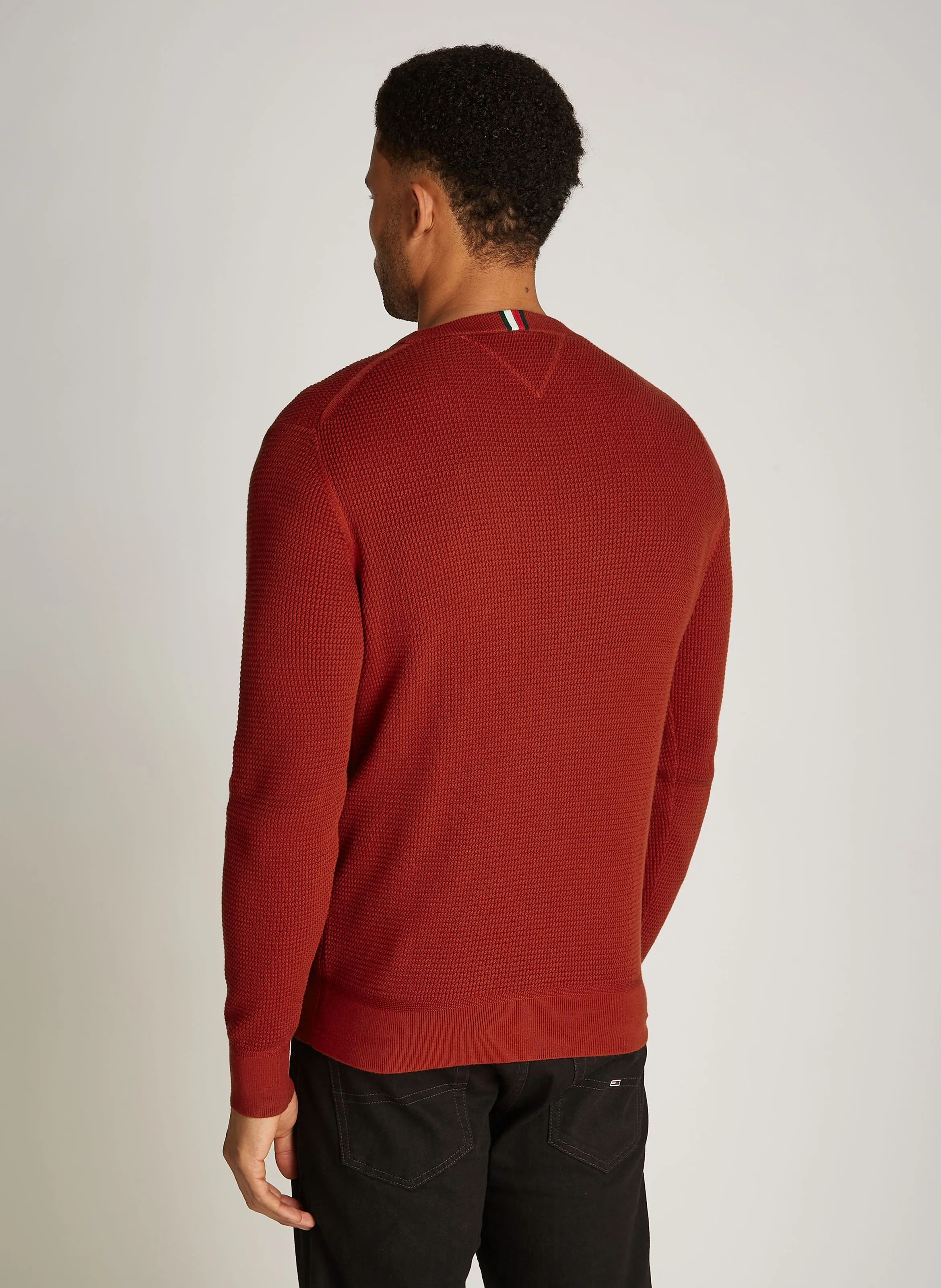  TOMMY HILFIGER   Maglione scollo tondo in cotone biologico | Rosso