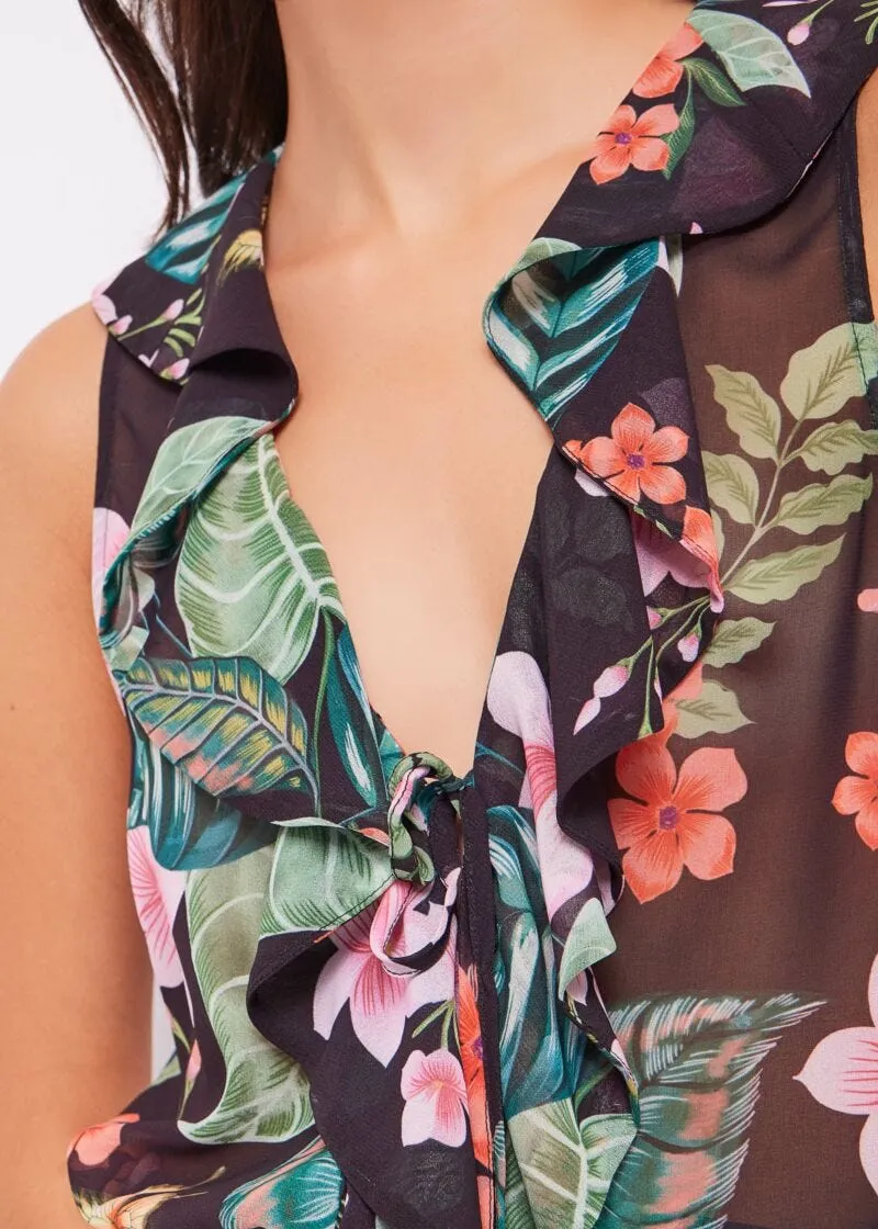 Top floreale in georgette