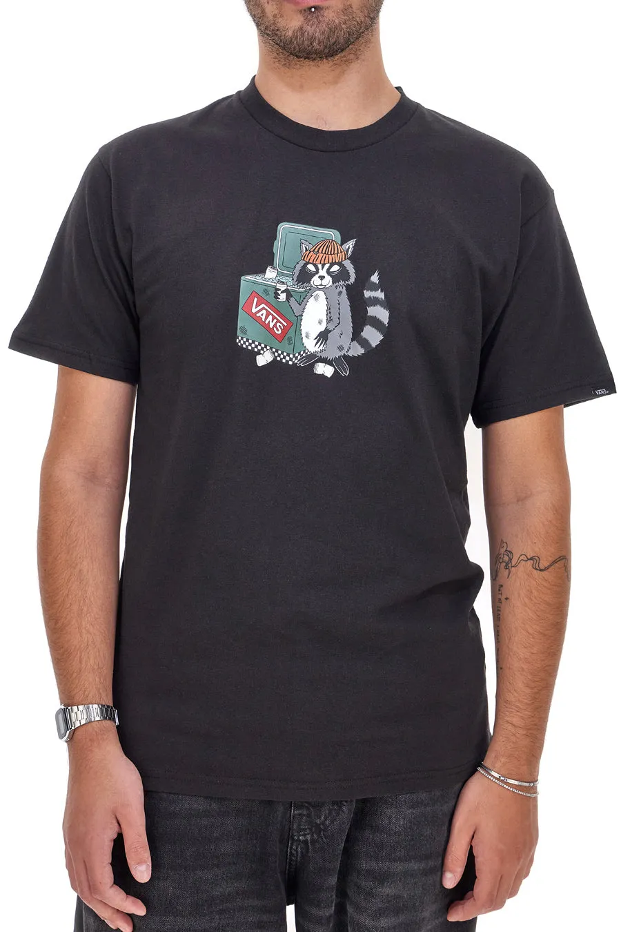   VANS T-shirt Nera Con Stampa VANS CREW TEE-B