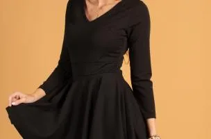 ​Abito elegante mini con scollo a V e volant K​yliana, nero