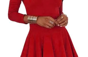 ​Abito elegante mini con scollo a V e volant K​yliana, rosso